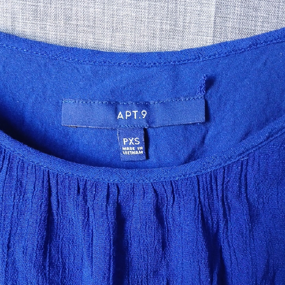 Blue Ruffled Women's Top - Picture 3 of 8